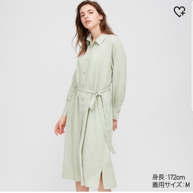 UNIQLO(ユニクロ)のUNIQLO ベルテッドロングシャツワンピース(長袖) レディースのワンピース(ロングワンピース/マキシワンピース)の商品写真