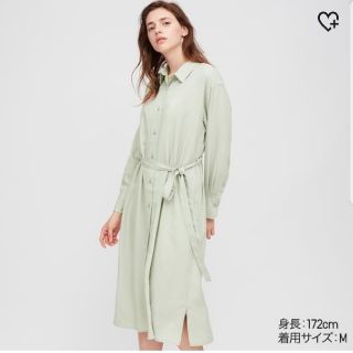 ユニクロ(UNIQLO)のUNIQLO ベルテッドロングシャツワンピース(長袖)(ロングワンピース/マキシワンピース)