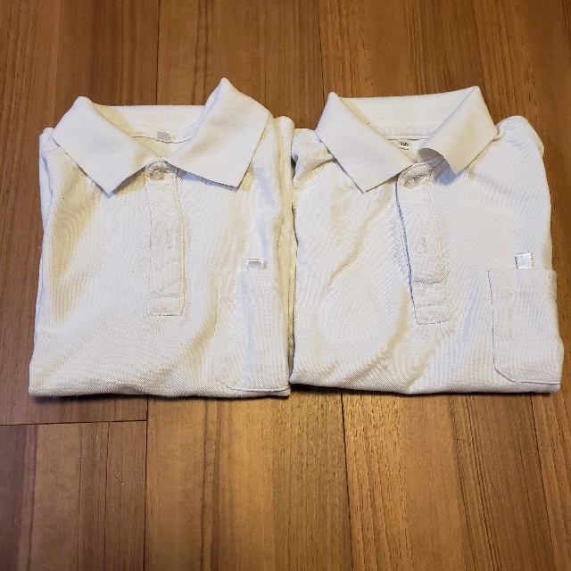 制服　白ポロシャツ　２枚　130　ヒラキ キッズ/ベビー/マタニティのキッズ服男の子用(90cm~)(ブラウス)の商品写真