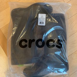 クロックス(crocs)のクロックス　長靴　黒　ドットリボン付き(レインブーツ/長靴)