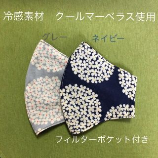 マリメッコ(marimekko)の紫陽花　立体方インナーマスク　【冷感素材】(その他)