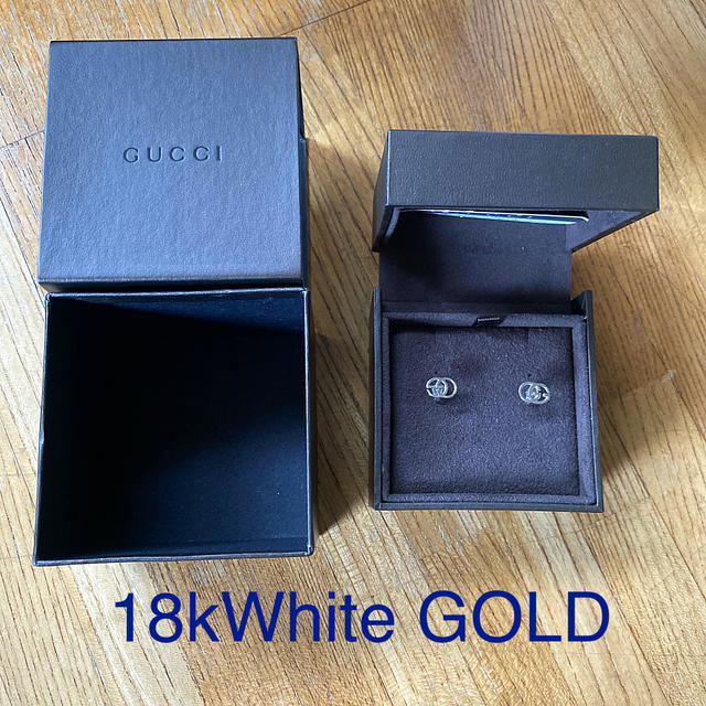 アクセサリーグッチ18kWhite GOLDアイコンピアス