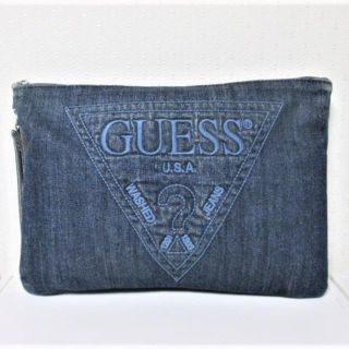 ゲス(GUESS)の☆GUESS ゲス ヴィンテージ加工 デニム地 クラッチバッグ☆インディゴ(その他)