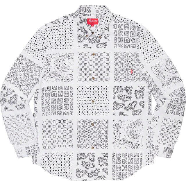 Mサイズ Supreme Paisley Grid Shirt White