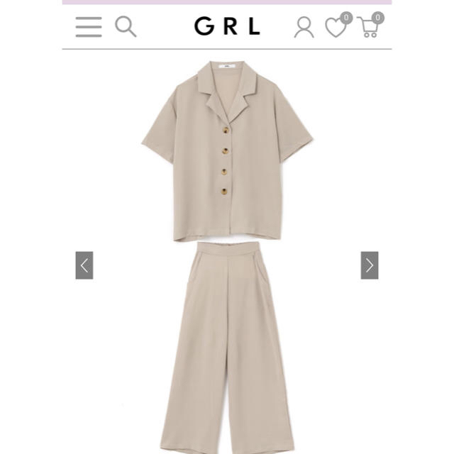 GRL(グレイル)の新品　グレイル　オープンカラーシャツ＆パンツ レディースのトップス(シャツ/ブラウス(半袖/袖なし))の商品写真