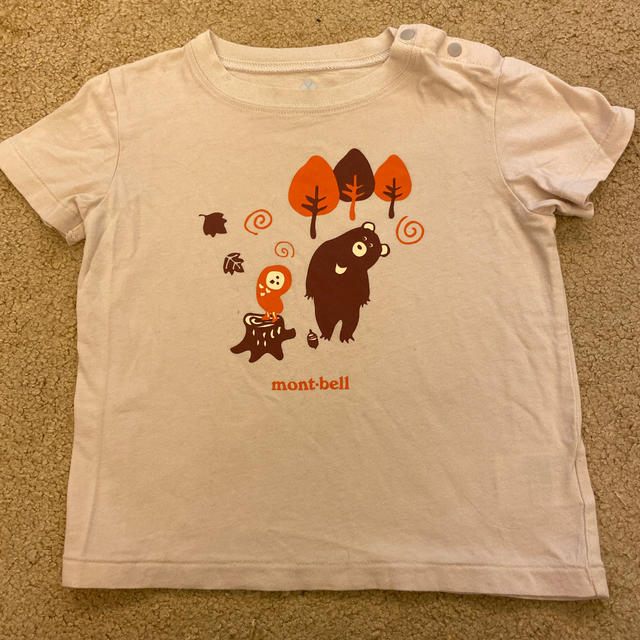 mont bell(モンベル)のモンベル　ベージュTシャツ　90㎝ キッズ/ベビー/マタニティのキッズ服女の子用(90cm~)(Tシャツ/カットソー)の商品写真