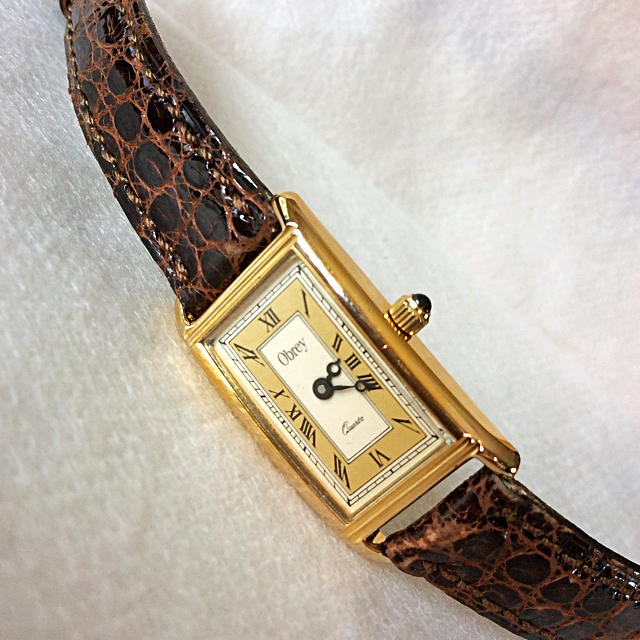 カルティエ美品‼️希少文字盤‼️Obrey オブレイ レクタンギュラー型 レディース腕時計