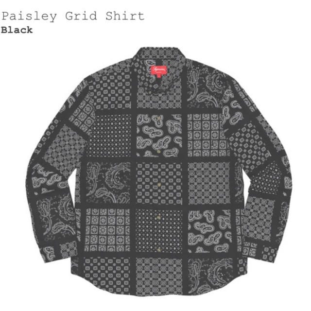 超歓迎された supreme Paisley Grid Shirt Black シャツ