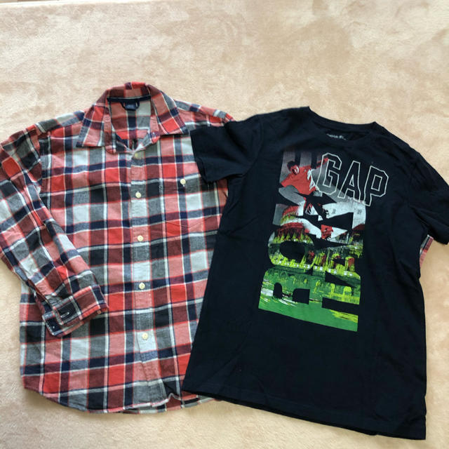 GAP Kids(ギャップキッズ)のGAP 半袖Ｔシャツ&あったかいネルシャツ　160cm キッズ/ベビー/マタニティのキッズ服男の子用(90cm~)(Tシャツ/カットソー)の商品写真