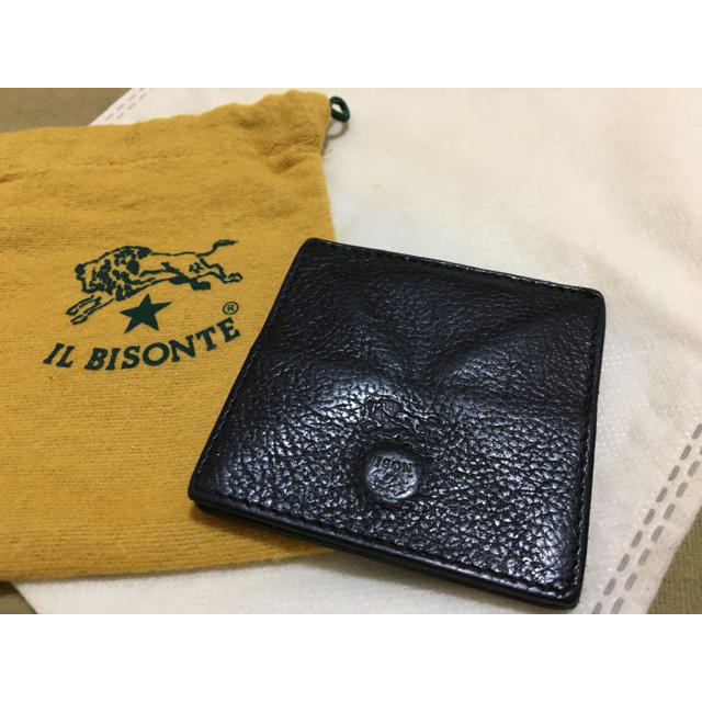 IL BISONTE(イルビゾンテ)のイルビゾンテ 正規品 イタリアンレザー コインケース 小銭入れ 黒 ブラック メンズのファッション小物(コインケース/小銭入れ)の商品写真