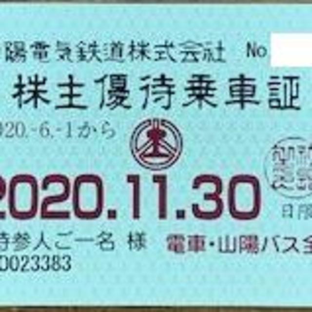 山陽電鉄　株主優待乗車証④　電車・バス　半年定期　2020.11.30　送料無料