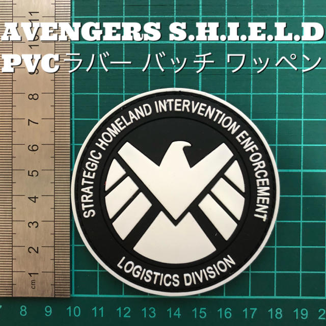  AVENGERS S.H.I.E.L.D  PVCラバー パッチ ワッペン白 エンタメ/ホビーのミリタリー(個人装備)の商品写真