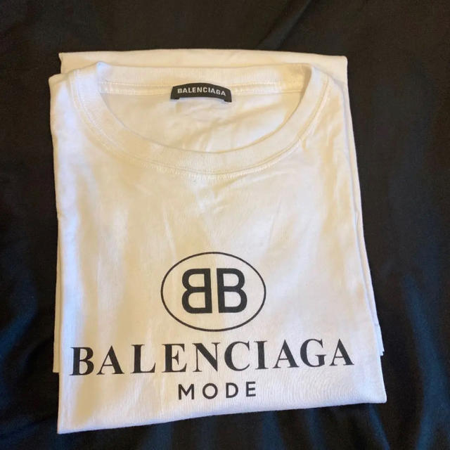 本物: Balenciaga ロゴ　Tシャツ　白　XS