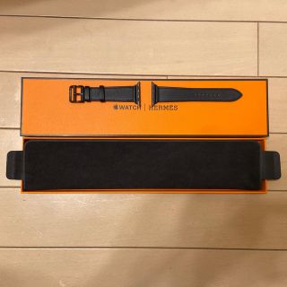 エルメス(Hermes)のアップルウォッチ5  エルメス　限定ブラックレザーバンド　新品未使用(レザーベルト)