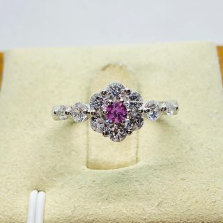 realiser(レアリゼ) K14WG ピンクサファイア リング 0.15ct(リング(指輪))