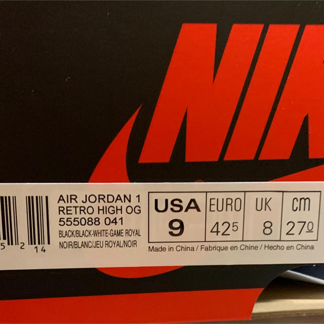 NIKE AIR JORDAN 1 ROYAL TOE　27cm