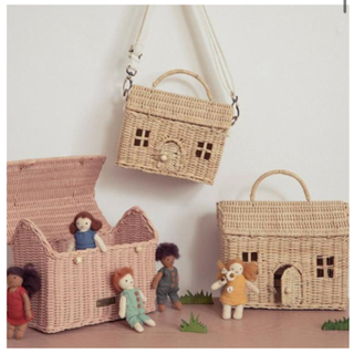 ボンポワン(Bonpoint)の新品✦1点のみ Olli Ella  Casa Bag(straw)ドールハウス(ポシェット)