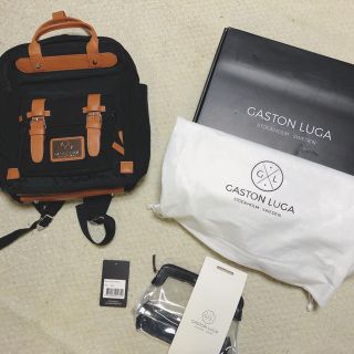 【美品】リュック Gaston Luga Clässic ブラック/ブラウン(バッグパック/リュック)