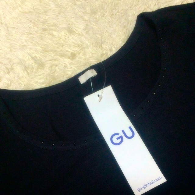 GU(ジーユー)の無地 黒ロンT レディースのトップス(Tシャツ(長袖/七分))の商品写真