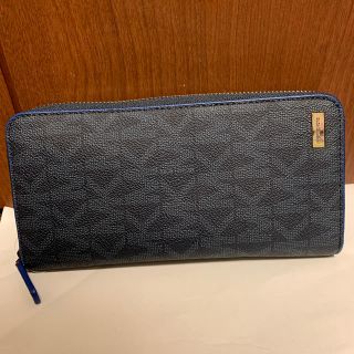 マイケルコース(Michael Kors)のマイケルコース　未使用　長財布　ブラック　ブルー　レザー　大容量(長財布)