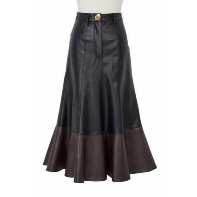 Her lip to】Faux Leather Midi Skirt