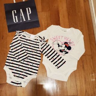 ベビーギャップ(babyGAP)の80 長袖ロンパース　2枚セット(ロンパース)