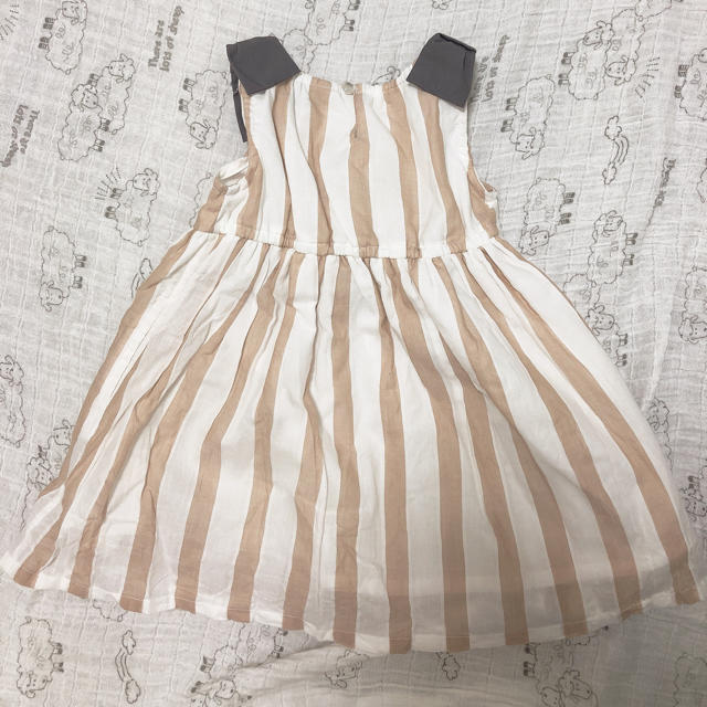 petit main(プティマイン)のプティ　マイン　ワンピース90cm 茶色 キッズ/ベビー/マタニティのキッズ服女の子用(90cm~)(ワンピース)の商品写真