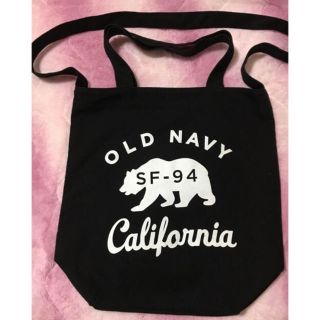 オールドネイビー(Old Navy)のOLD NAVY トート ショルダー バッグ 黒 シンプル カリフォルニア レア(ショルダーバッグ)