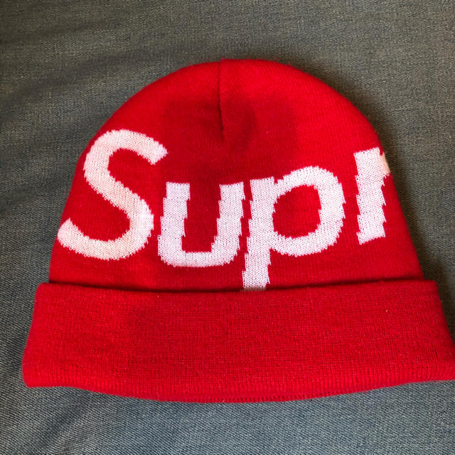【限定品】 Supreme - supreme ビーニー　RED ニット帽+ビーニー