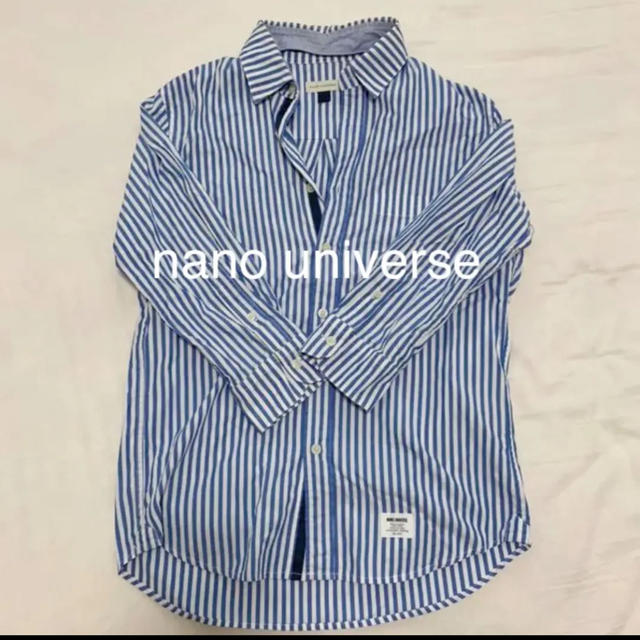 nano・universe(ナノユニバース)のナノユニバース ストライプ  シャツ ブルー&ホワイト 2way メンズのトップス(シャツ)の商品写真