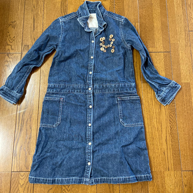 デニムワンピース長袖 キッズ/ベビー/マタニティのキッズ服女の子用(90cm~)(ワンピース)の商品写真