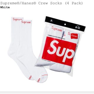 シュプリーム(Supreme)のSupreme Hanes Crew Socks white 1pack(ソックス)