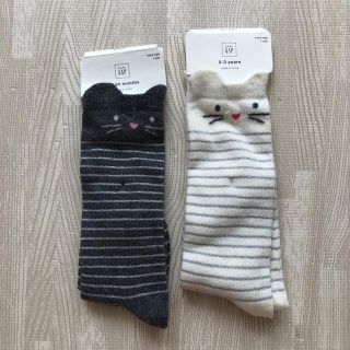 ベビーギャップ(babyGAP)のBaby GAP 未使用 ニャンコハイソックス 2つセット(靴下/タイツ)