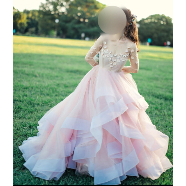 カラードレス  ピンク　ウェディング　インポート  ロシア　くすみカラー レディースのフォーマル/ドレス(ウェディングドレス)の商品写真