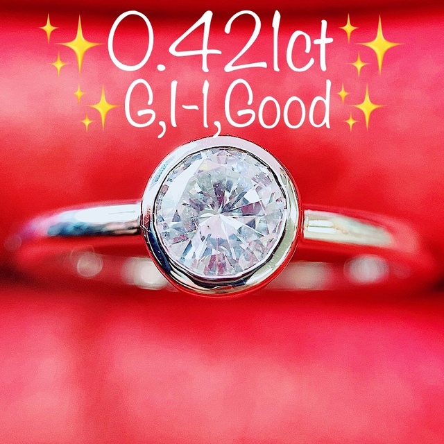 ダイヤモンド★0.626ct★✨大粒ダイヤモンドF,I-1,Goodプラチナリング指輪一粒