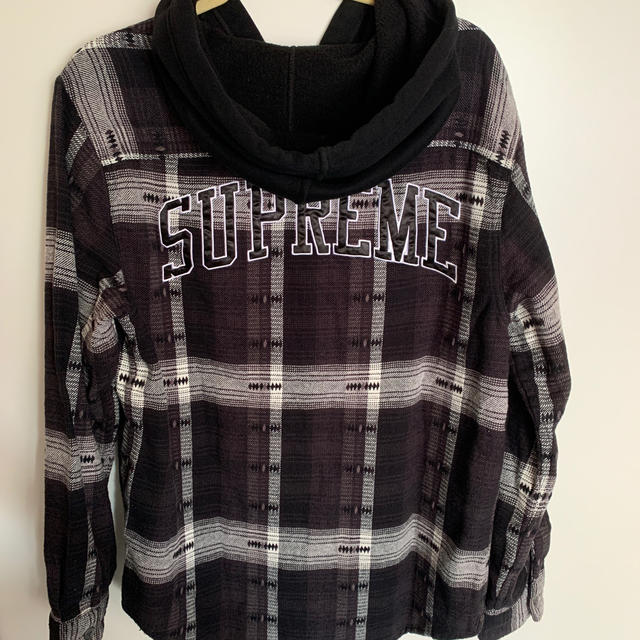 Supreme Hooded Jacquard Flannel Shirt54cm袖丈 - シャツ