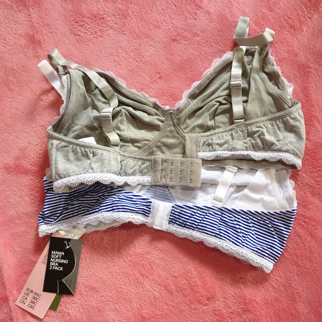 H&M(エイチアンドエム)のナーシングブラ 授乳ブラ ノンワイヤーブラ 2枚セット  レディースの下着/アンダーウェア(ブラ)の商品写真