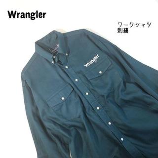 ラングラー(Wrangler)のラングラー Wrangler 人気のグリーン 刺繍 ワークシャツ ビッグサイズL(シャツ)