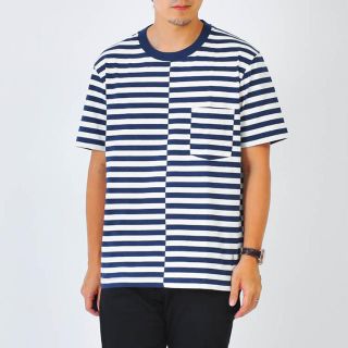 ジェイダブリューアンダーソン(J.W.ANDERSON)のJW ANDERSON UNIQLO ボーダー T ネイビー XL 新品(Tシャツ/カットソー(半袖/袖なし))