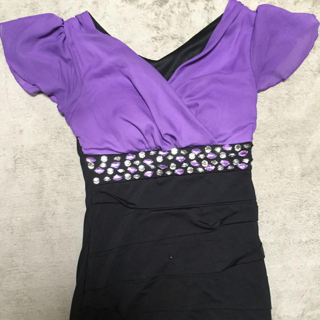 キャバ♡パープル&黒バイカラードレス♡ レディースのフォーマル/ドレス(ミニドレス)の商品写真