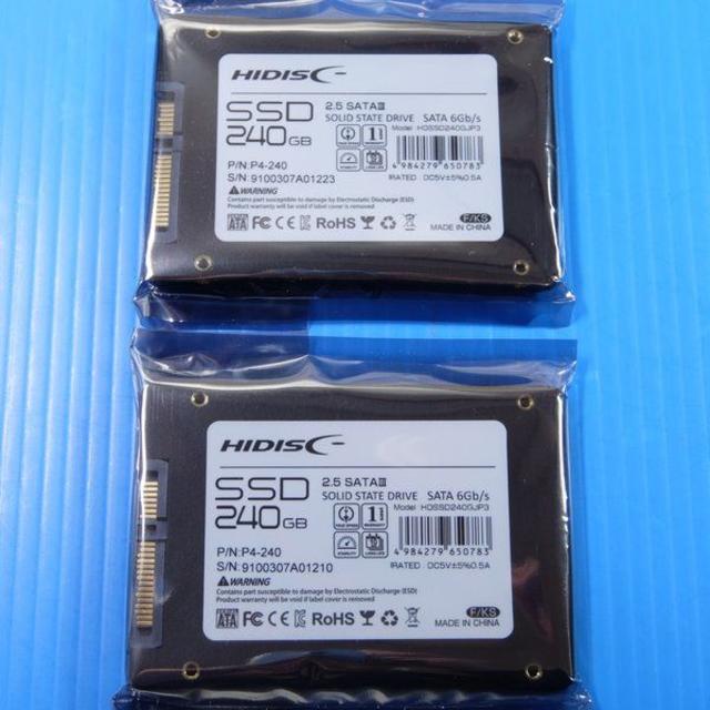 【SSD 240GB 2枚セット】　HIDISC HDSSD240GJP3PCパーツ