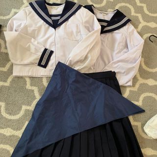 最終値下げ中学高校制服セーラー服長袖スカートセット夏服(衣装)