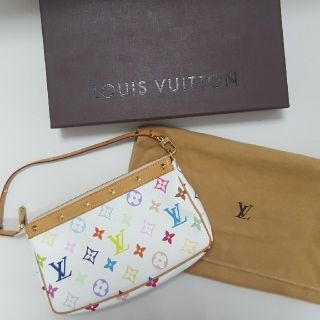 ルイヴィトン(LOUIS VUITTON)の☆正規品☆ルイヴィトン マルチカラー アクセサリーポーチ 白(ポーチ)