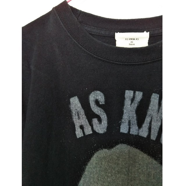 AS KNOW AS(アズノウアズ)の★アズノウアズ★黒のプリントTシャツ★半袖コットン100%★モノクロお洒落★ レディースのトップス(Tシャツ(半袖/袖なし))の商品写真