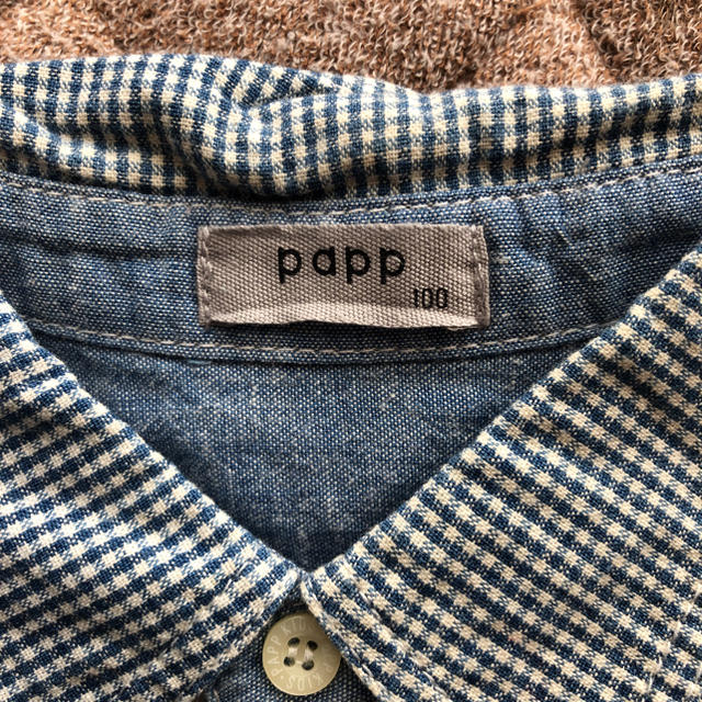 papp(パプ)のpapp チェックシャツ 100サイズ キッズ/ベビー/マタニティのキッズ服男の子用(90cm~)(Tシャツ/カットソー)の商品写真