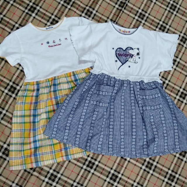 SNOOPY(スヌーピー)のワンピース110センチ☆２枚組 キッズ/ベビー/マタニティのキッズ服女の子用(90cm~)(ワンピース)の商品写真