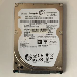 Seagate 2.5インチ ハードディスク (SSHD) 500GB 中古(PCパーツ)