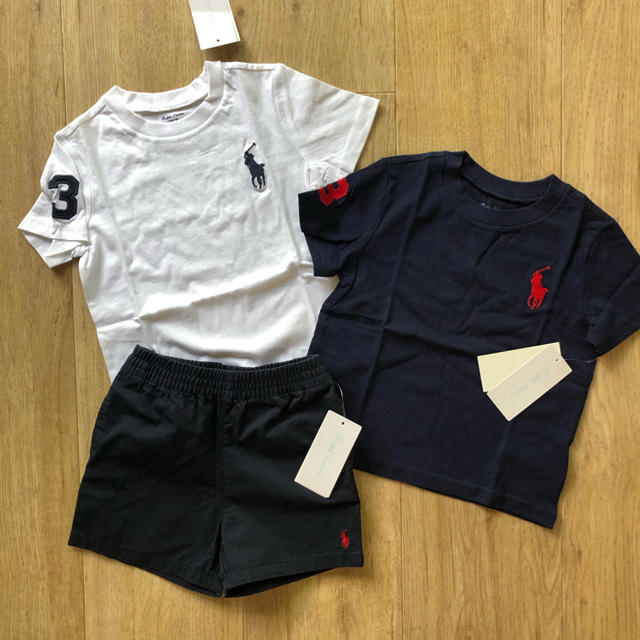 Ralph Lauren(ラルフローレン)の専用★3点セット　Tシャツ18M ショートパンツ12M キッズ/ベビー/マタニティのベビー服(~85cm)(Ｔシャツ)の商品写真