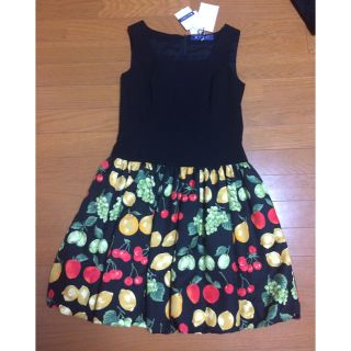 エムズグレイシー(M'S GRACY)の♡新品 フルーツ柄ワンピース♡38(ミニワンピース)