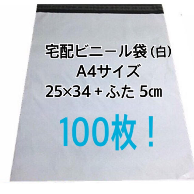 宅配ビニール袋A4 100枚 インテリア/住まい/日用品のオフィス用品(ラッピング/包装)の商品写真